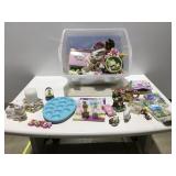 Easter decor in Rubbermaid tote