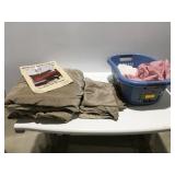 Comforter & shams in basket
