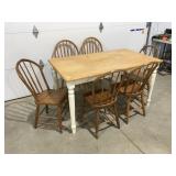 Kitchen Table & 6 mixed chairs 54" x 32"