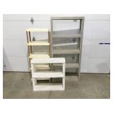 3 plastic shelves