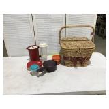 Picnic Basket of plastic items