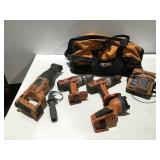 Ridgid 18V tools & bag no batteries