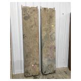 Two aluminum and wood scaffolding planks with