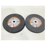 Two Ryobi, grinding wheels, 8 inches