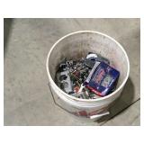 Bucket of miscellaneous hardware