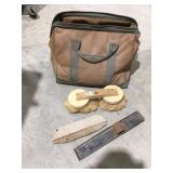 Drywall, tools and bag