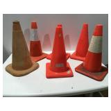 Safety cones, approximately 18 inches tall