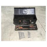 Plastic toolbox and kobalt wrenches & more