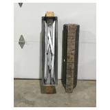 Metal sawhorses with wood tops