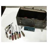 Metal toolbox, craftsman screwdrivers impact