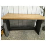 Workbench, metal frame wood top 60