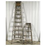 2 wood step ladders 10