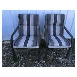 2 outdoor cushioned chairs
