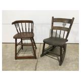 Two smaller size chairs, one rocker