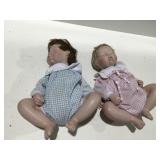 2 porcelain sleeping babies