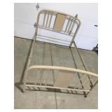 Vintage metal bed frame 53 inches wide