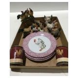 Chicken decor & 3 plates