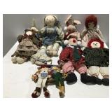 Dolls, bunnies, some homemade