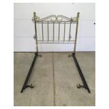 Bed frame with light weight brass headboard