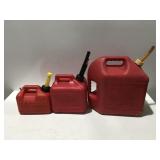 3 Plastic gas containers