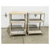 Two metal serving carts