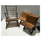 Wood decor items rocker and desks