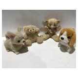 Battery operated dogs, two stuffed bears