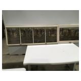 2 Vintage wood windows with dried flower, decor