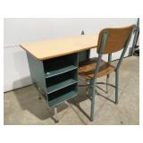 School desk and chair