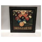 Billiards wall hanging picture heavy