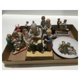 Norman Rockwell Music box, figures and plate