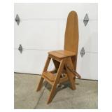 Oak ironing board, stepstool chair