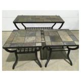 3 outdoor tile top tables