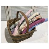 Basket with crocheted covered hangers