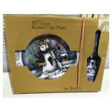 Ceramic cake plate with server