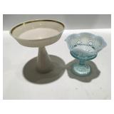 Fenton, small pedestal bowl and Lennox dish