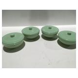 Jadeite green bowls with lids