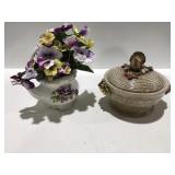 Two glass decor items