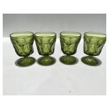 4 vintage anchor, hocking, avocado, green goblets
