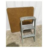 Card table and Wood stepstool