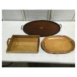 Wood serving trays