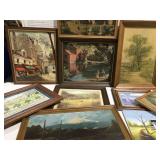 Large lot of wall hanging pictures