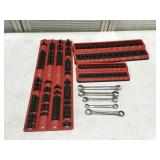 Socket holders and wrenches