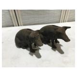 2 Cast iron pig banks