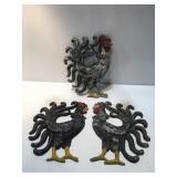 Vintage metal, chicken decor