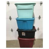 4 totes with lids