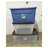 3 large totes with lids