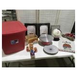 Decor, picture, frames, cake plate with tote
