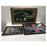 3 mirrored backed signs