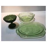 Vintage green glassware